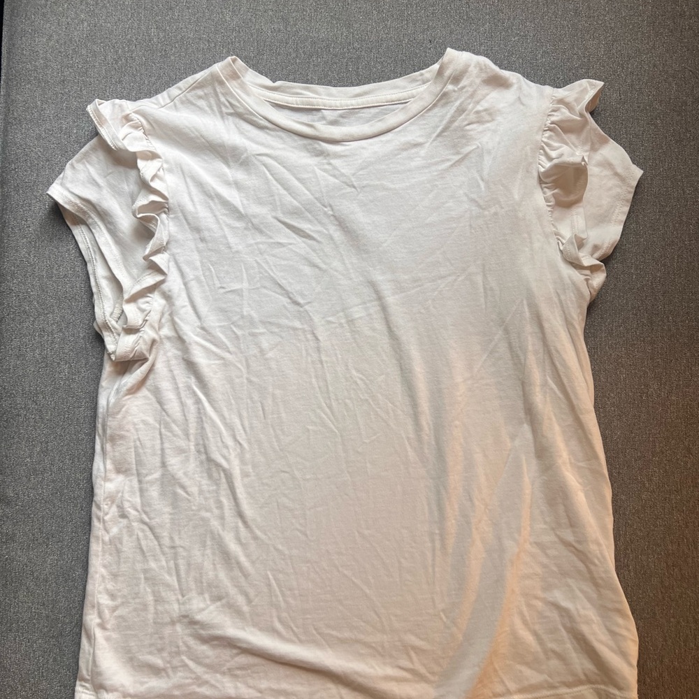 a new day Women's Ruffle Sleeve Tee - White